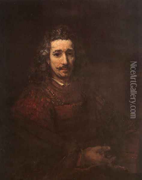 Man with a Magnifying Glass Oil Painting - Rembrandt Van Rijn