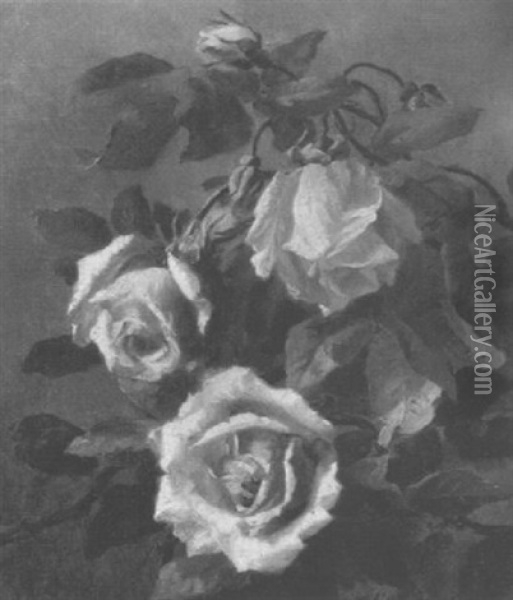 Italian Roses Oil Painting - Anthonie Eleonore (Anthonore) Christensen