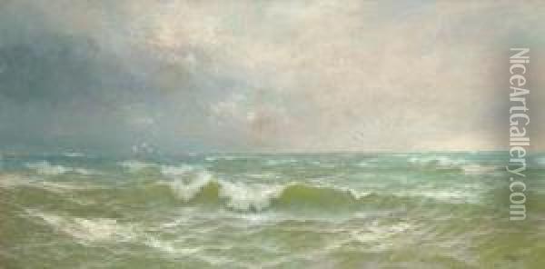 Crashing Waves Oil Painting - David James