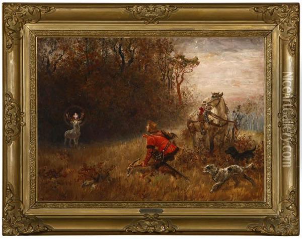 Hubert At The Scenen Oil Painting - Wilhelm Karl Rauber