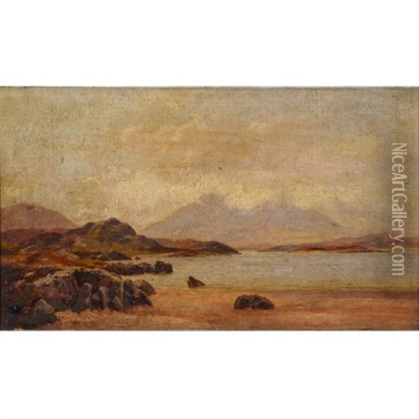 Neplim Mountain, Lough Conn Mayo Oil Painting - Alexander Williams