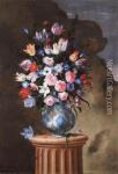 Tulpen, Rosen,pfingstrosen, Anemonen Oil Painting - Giuseppe Recco