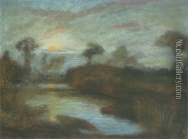 Kanal Im Moor Oil Painting - Otto Modersohn
