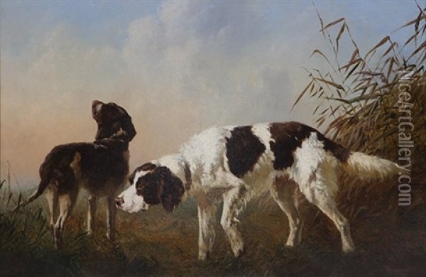 The Hunting Dogs Oil Painting - Percival Leonard Rosseau