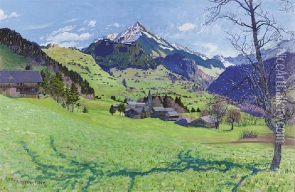 Sommerliche Landschaft In Den Alpen Oil Painting - Waldemar Theophil Fink