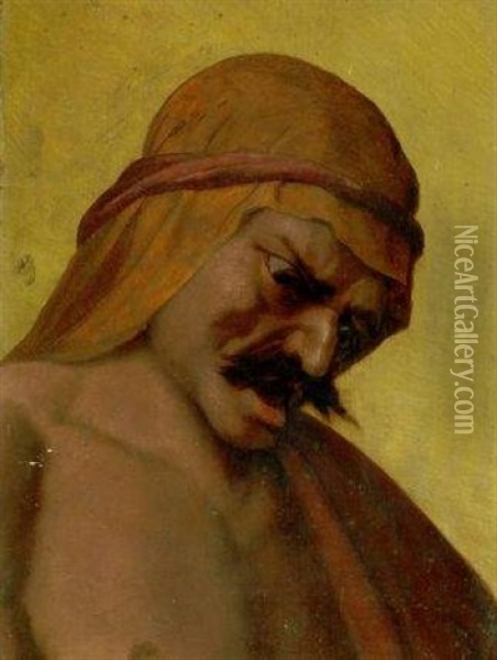 Homme Au Turban Oil Painting - Andre Jacques Victor Orsel