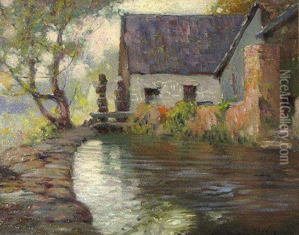 Pont Aven, Brittany, Finistere Oil Painting - George Ames Aldrich