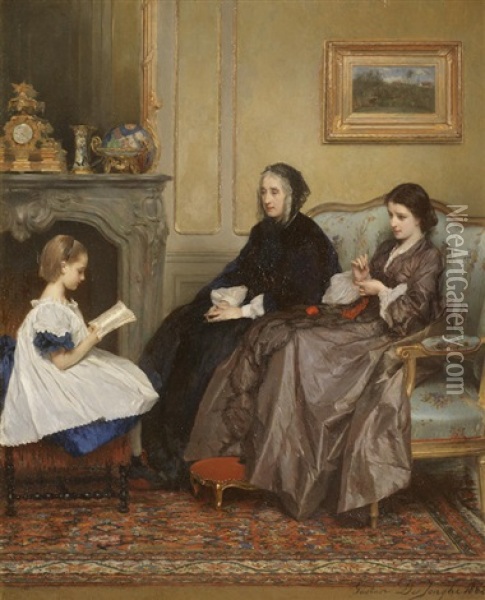 The Recital Oil Painting - Gustave Leonhard de Jonghe