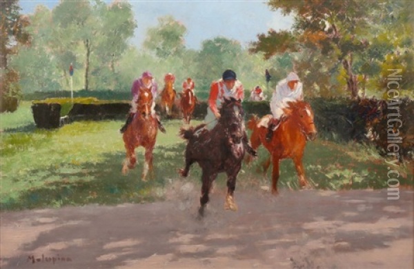 Course De Haies Oil Painting - Louis Ferdinand Malespina