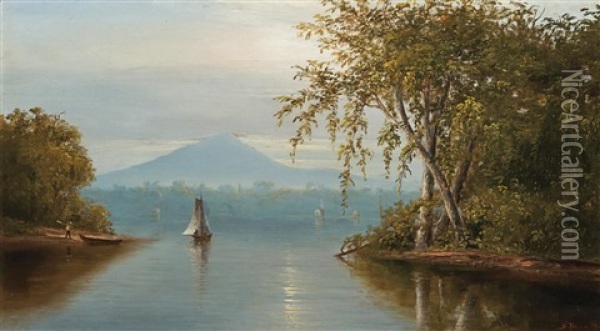 Sailing On The River Oil Painting - Norton Bush