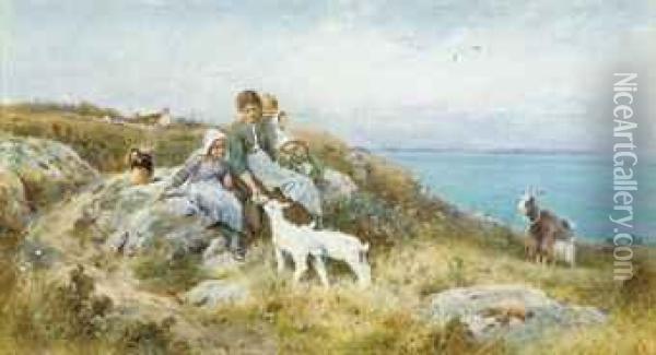 The Two Families, Sark Oil Painting - Thomas Lloyd