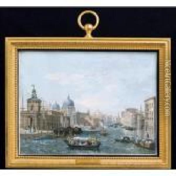 Venezia, Il Canal Grande Con La Punta Della Dogana Oil Painting - Giovanni Migliara
