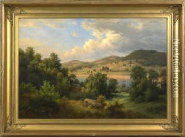 Pennsylvania Landscape Oil Painting - Harriet Cany Peale