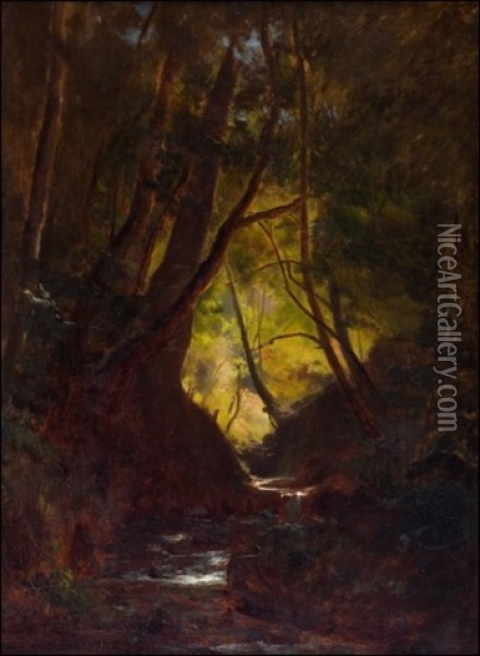 Metsanhamara - Skogsskymning Oil Painting - Fanny Maria Churberg