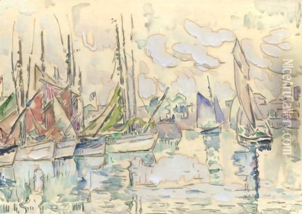 Sables, Le Port Oil Painting - Paul Signac