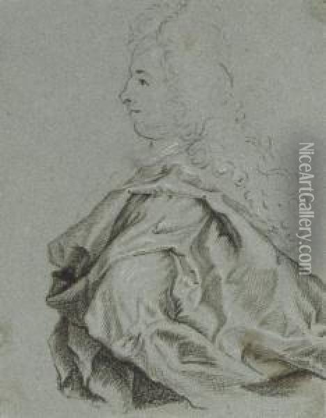 Portrait Of A Gentleman, Bust-length, Wearing An Elegant Cloak Oil Painting - Lukas Von Breda