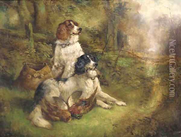 Setters with the day's bag Oil Painting - Robert Cleminson