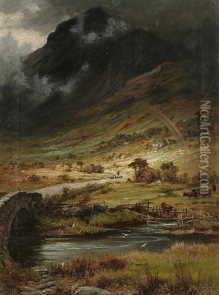 Cader Idris, N. Wales, Coming Storm Oil Painting - Charles Stuart