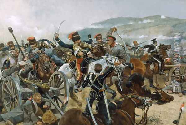 The Relief of the Light Brigade, 25th October 1854, 1897 Oil Painting - Richard Caton Woodville