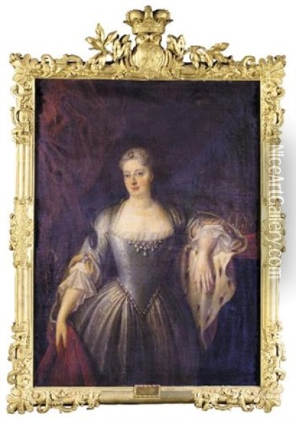 Portrait Of Queen Sophia Dorothea Of Prussia Oil Painting - Friedrich Wilhelm Weidemann