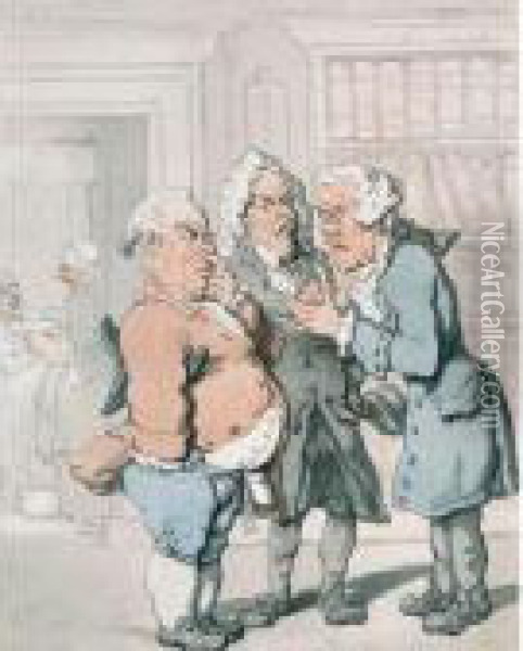 The Doctor's Consultation Oil Painting - Thomas Rowlandson