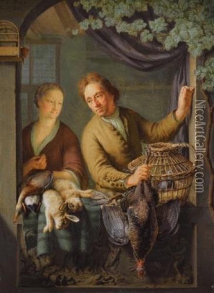 The Poulterer Oil Painting - Frans van Mieris the Younger