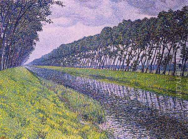 Canal in Flanders Oil Painting - Theo van Rysselberghe