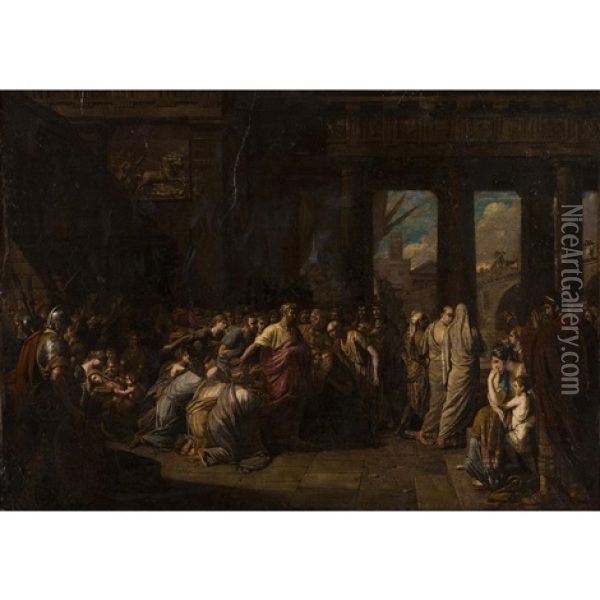 Le Depart De Regulus De Rome Oil Painting - Benjamin West
