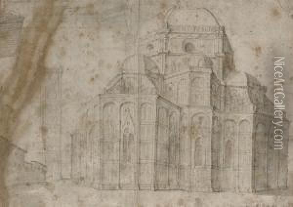 The Duomo, Florence (recto); Slight Studies Of Figures(verso) Oil Painting - Jacques De Stella