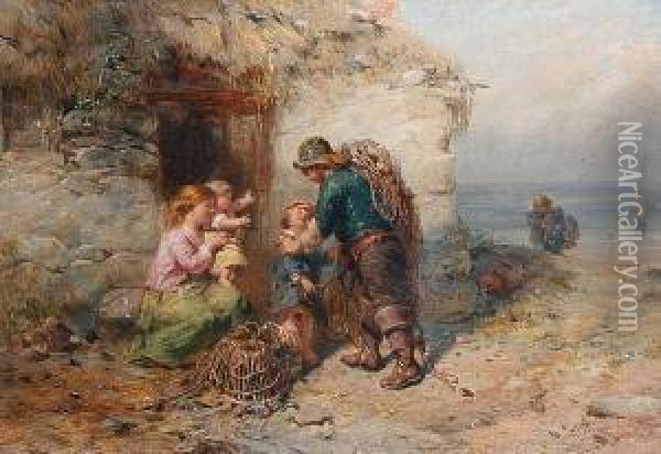 The Fisherman's Return Oil Painting - James John Hill