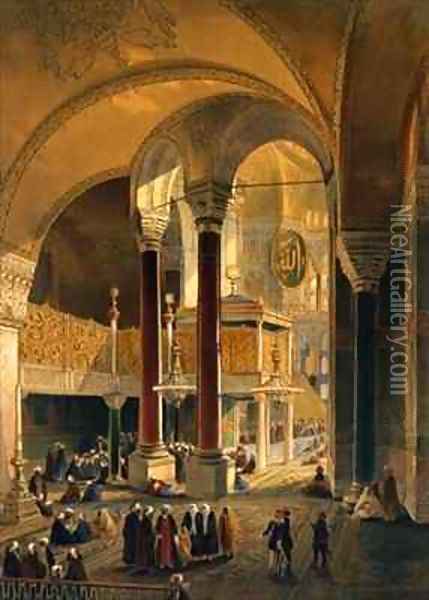 Haghia Sophia plate 8 the Imperial Gallery and box Oil Painting - Gaspard Fossati