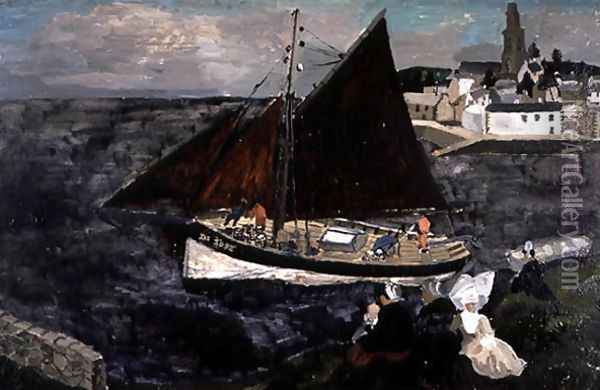 French Crab Boat, Treboul, 1929 Oil Painting - Christopher Wood