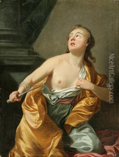 Lucretia Oil Painting - Louis Michel van Loo