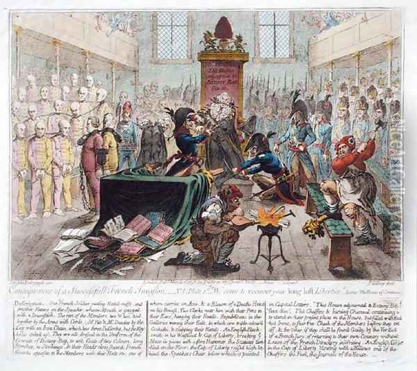Consequences of a Successful French Invasion or We come to recover your long lost Liberties Oil Painting - James Gillray