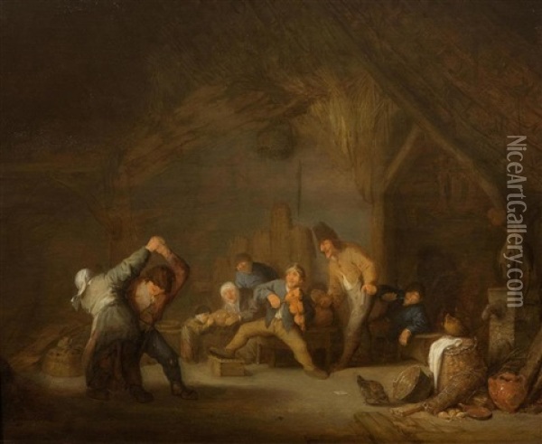Merry Gathering At An Inn Oil Painting - Adriaen Jansz van Ostade