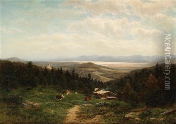Lac De Montagne Anime Oil Painting - Wilhelm Brandenburg