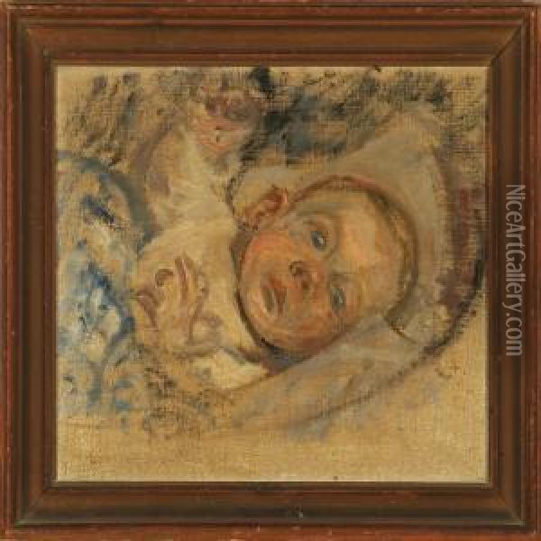 A Child Oil Painting - Carl Schou