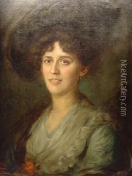 Damenportrat - Der Lieben Maria Oil Painting - Max Usadel