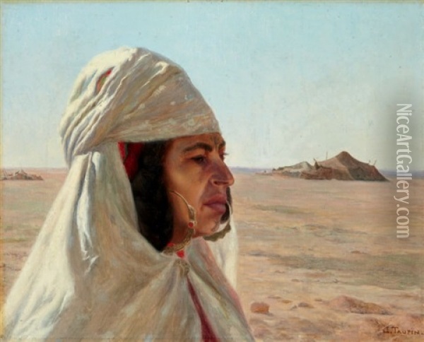 Femme Devant Le Campement Oil Painting - Jules Charles Clement Taupin