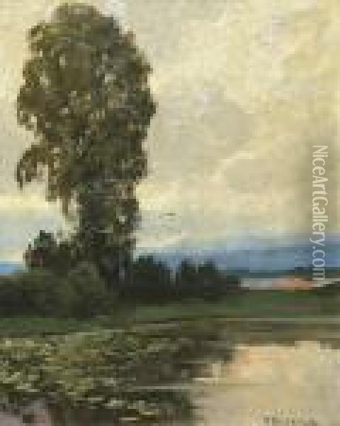 Krajina Vpodvecer Oil Painting - Ferdinand Engelmuller