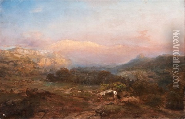 Arkadische Landschaft Oil Painting - Bernhard Mohrhagen