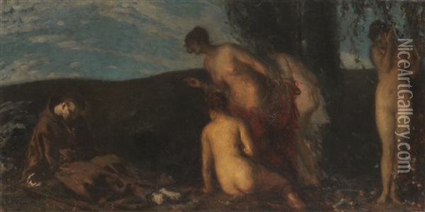 Die Versuchung Des Heiligen Antonius Oil Painting - Carl von Marr
