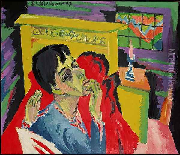 Self Portrait as an Invalid Oil Painting - Ernst Ludwig Kirchner