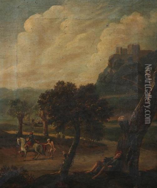 Landscape With St. Martin And The Beggar In The Distance Oil Painting - Jacques D Arthois