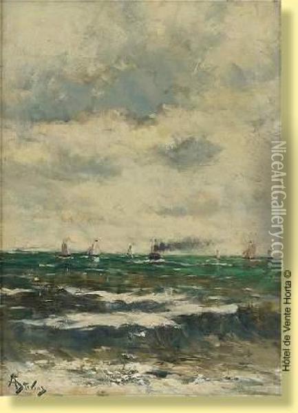 Regate En Mer Du Nord Oil Painting - Aime Stevens