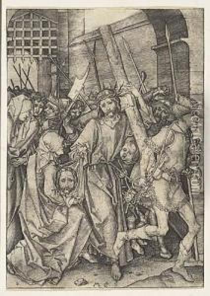 Christ Carrying The Cross Oil Painting - Martin Schongauer