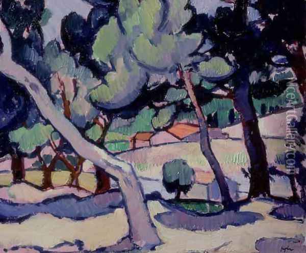 Cassis Landscape in Mid Spring, 1913 Oil Painting - Samuel John Peploe