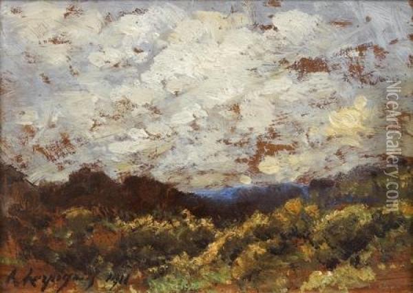 Paysage Presume De Menton Oil Painting - Henri-Joseph Harpignies