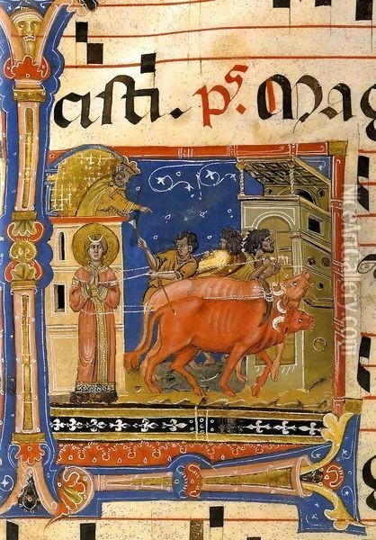 Miniatures from the Codex Antiphonarium Nocturnum Oil Painting - Graziano Guido di