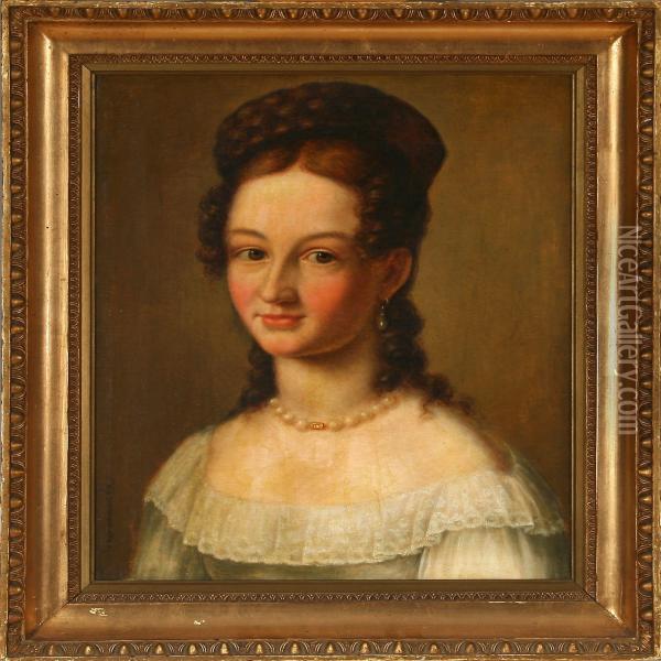 Portrait Of Laurasusanne Storch, Nee Baggesen Oil Painting - Peter Copmann